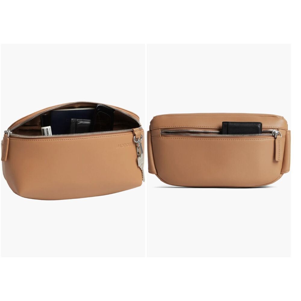 New Monos Metro Sling Belt Bag  Vegan Leather Saddle Tan
